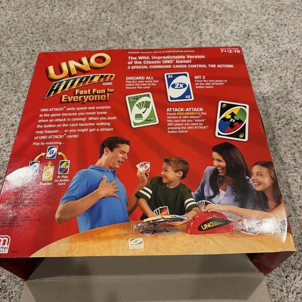 UNO ATTACK Card Game Mattel 2003 Electronic Launcher Complete With Batteries